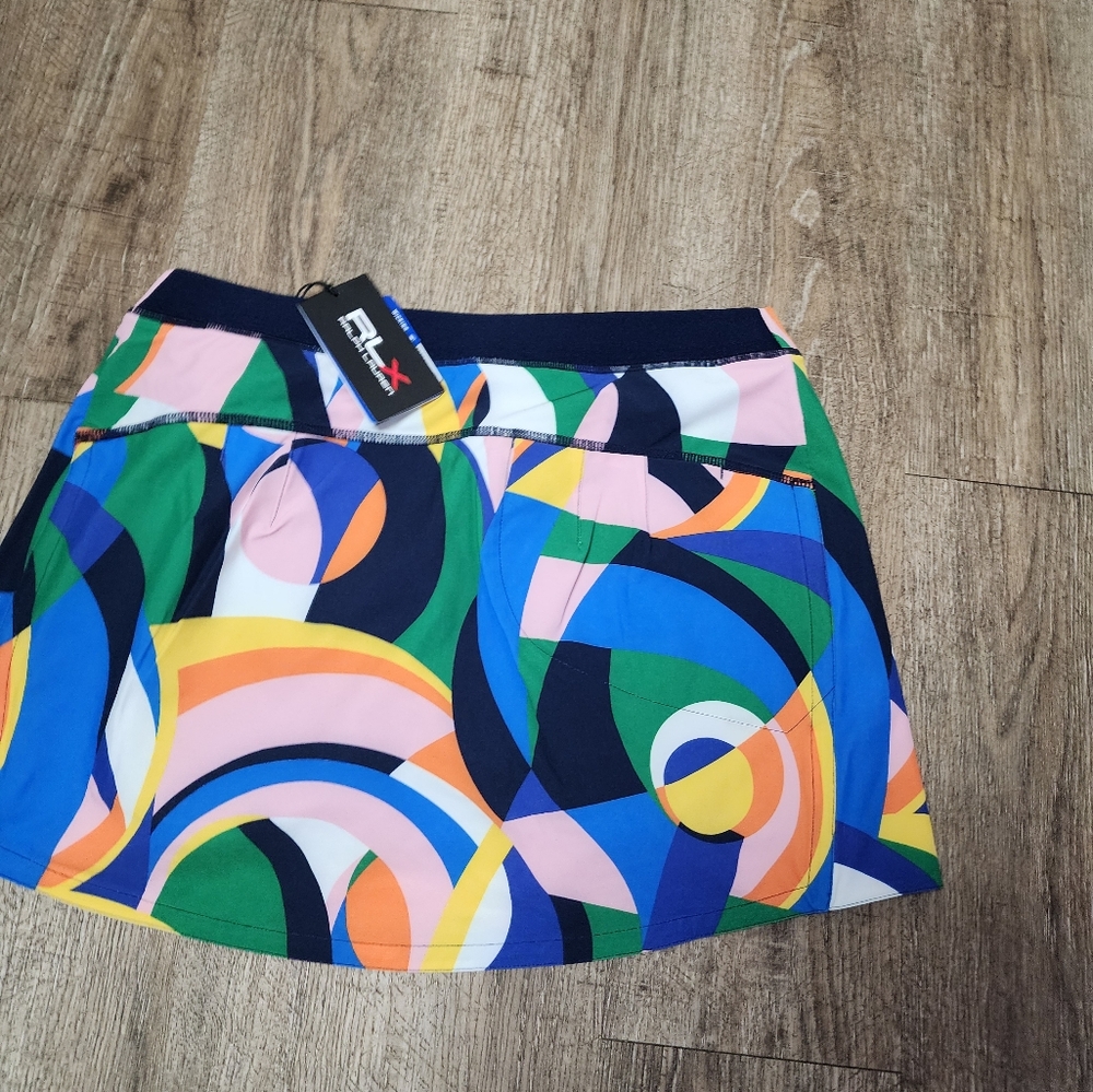 🌷Ralph Lauren 15" Print Performance Skort Riviera Abstract Women's Size Medium - Picture 5 of 11